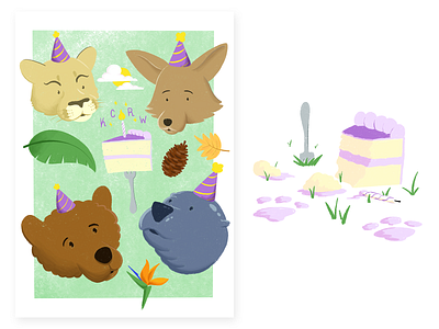 SoCal Birthday Card bear birthday birthday card cake california coyote frosting happy birthday kcrw los angeles mountain lion radio seal sealion southern california