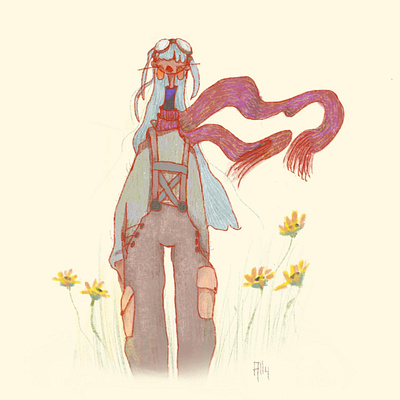 Guided by the wind character design illustration