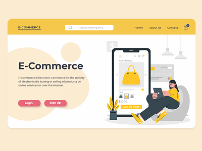 E-Commerce Landing page animation branding design ecommerce flat illustration typography ui ux vector website
