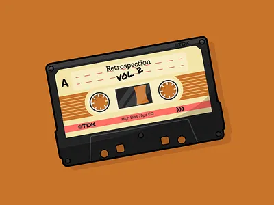 Retrospective Vol. 2 casette tape clean daily art graphic design illustrator retro tech