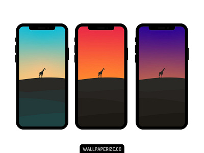 Minimalist Wallpapers - Giraffe background cool flat gradient minimal mobile sunset wallpaper wallpaper design wallpapers