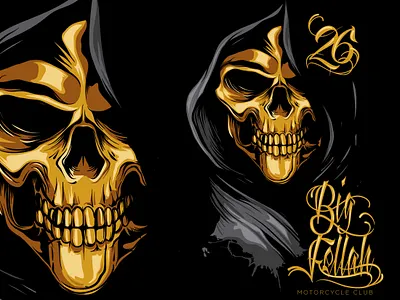 BigFellah Motorclycle Club illustration motorcyle vector art