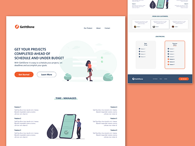 GetItDone Landing Page Mockup 003 dailyui landing page saas landing page