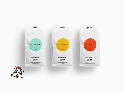 DA Coffee Packaging branding design font handwritten illustration packaging packaging design red typography vector yellow