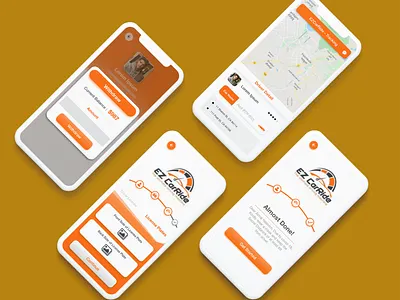 Driver app design adobe photoshop adobe xd app design app mockup application design car service driver app fiverr design fiverr.com interaction design mobile app mobile app design mockup design mockup psd orange orange pallets orange screens transport app ui design ui ux design