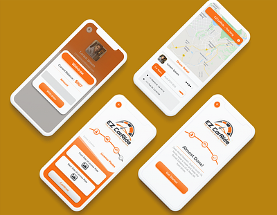 Driver app design adobe photoshop adobe xd app design app mockup application design car service driver app fiverr design fiverr.com interaction design mobile app mobile app design mockup design mockup psd orange orange pallets orange screens transport app ui design ui ux design