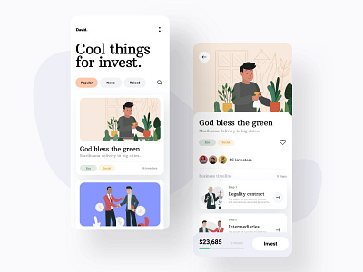 Investment app app color invest iphone pictures social ui user interface web white
