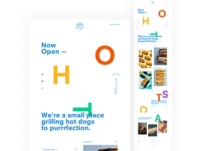 HotCats Website branding cat food hotdog icon menu photography typography ui ux web yellow