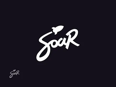 SoaR Gaming Script Logo brand brand identity brand identity design branding exploration handlettering icon identity logo logo design logo mark design logo marks monogram script soar spaceship wordmark