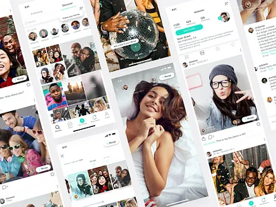 Social App app branding design follow ios social typography ui ux white