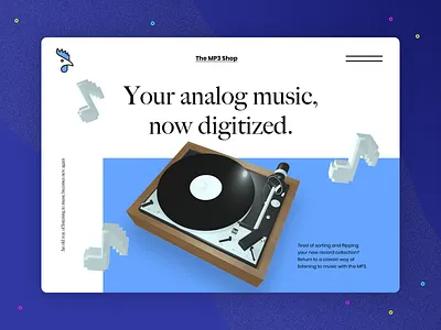 3D Challenge: Music 3d c4d challenge cinema 4d cinema 4d lite homepage music record player shop sketch website