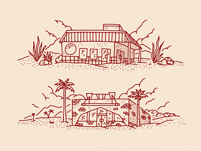 Cowtown Shop Illustration 3 arizona cowtown cowtown skateboards desert goodyear landscape phoenix skateboard skateshop store illustration storefront tempe