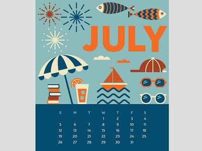 July 2020 Calendar Page calendar design design for good graphic design icon design july