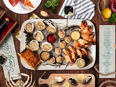 Ivory Pearl Branding branding cocktail creative agency logo logotype menu design restaurant branding seafood