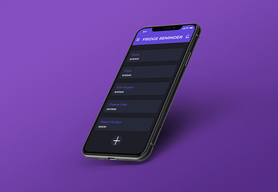 Fridge Reminder App adobexd app app design dark mode dark theme food food and drink food app food wastage food waste sustainability timer