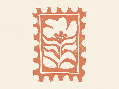 Flower Block Print Stamp bitmap block print carving cut out floral flower flower illustration letter linocut linoprint mail photoshop print design stamp