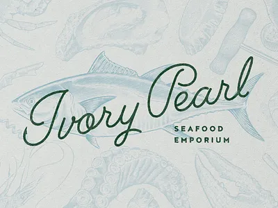 Ivory Pearl Logo branding cocktail creative agency logo logotype neon sign restaurant branding seafood