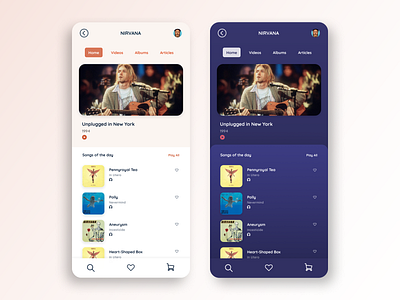 Nirvana music product design uidesign uxdesign