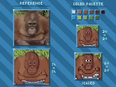 Beni The Orangutan beni illustration monkey orangutan pixel pixel art pixelart