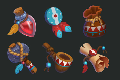 Match 3 Game Items game art items match 3 material design