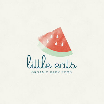 little eats baby design logo mark organic texture watercolor