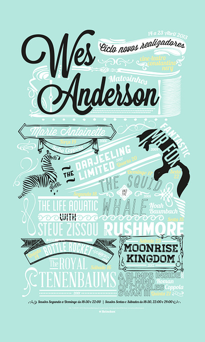 Wes Anderson Tribute - poster detail composition design fonts movie poster print typography wes anderson
