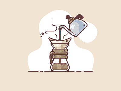 Chemex adobe art cartoon chemex clean coffee color creative designer dribbble flat graphic graphic design illustration illustrator modern portfolio shot simple