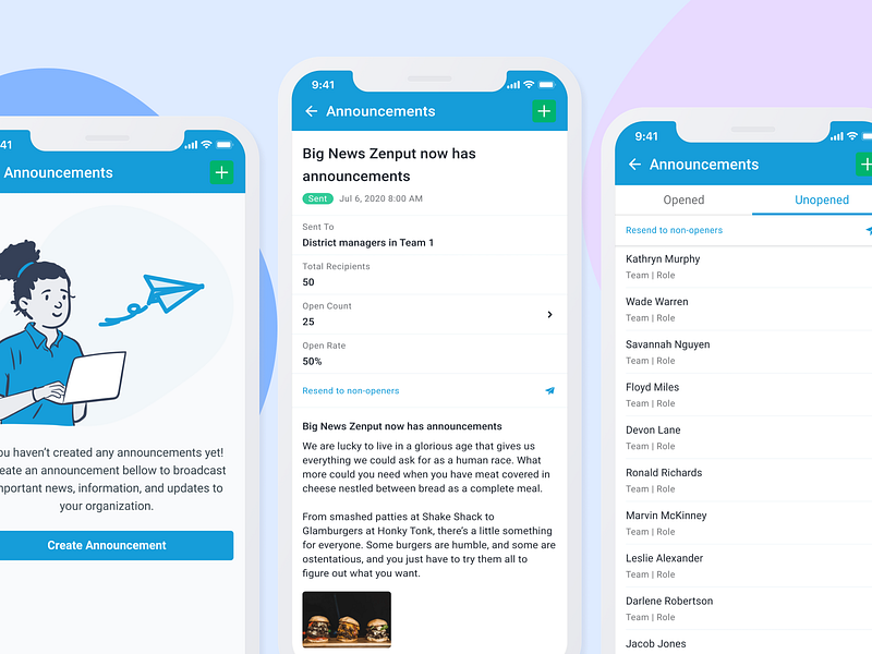 Mobile Announcements alert analytics announcements crm figma ios iphone messages messaging messenger product design san francisco sketch ui user experience user interface ux