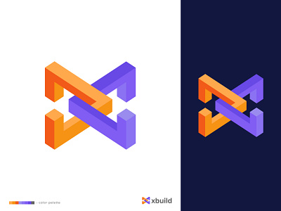 xBuild Logo Design 3d abstract advertising block bold branding build clever color schemes construction flat logo geometric geometrical isometric lettermark logo design logo designer logotype vector icon mark symbol x logo