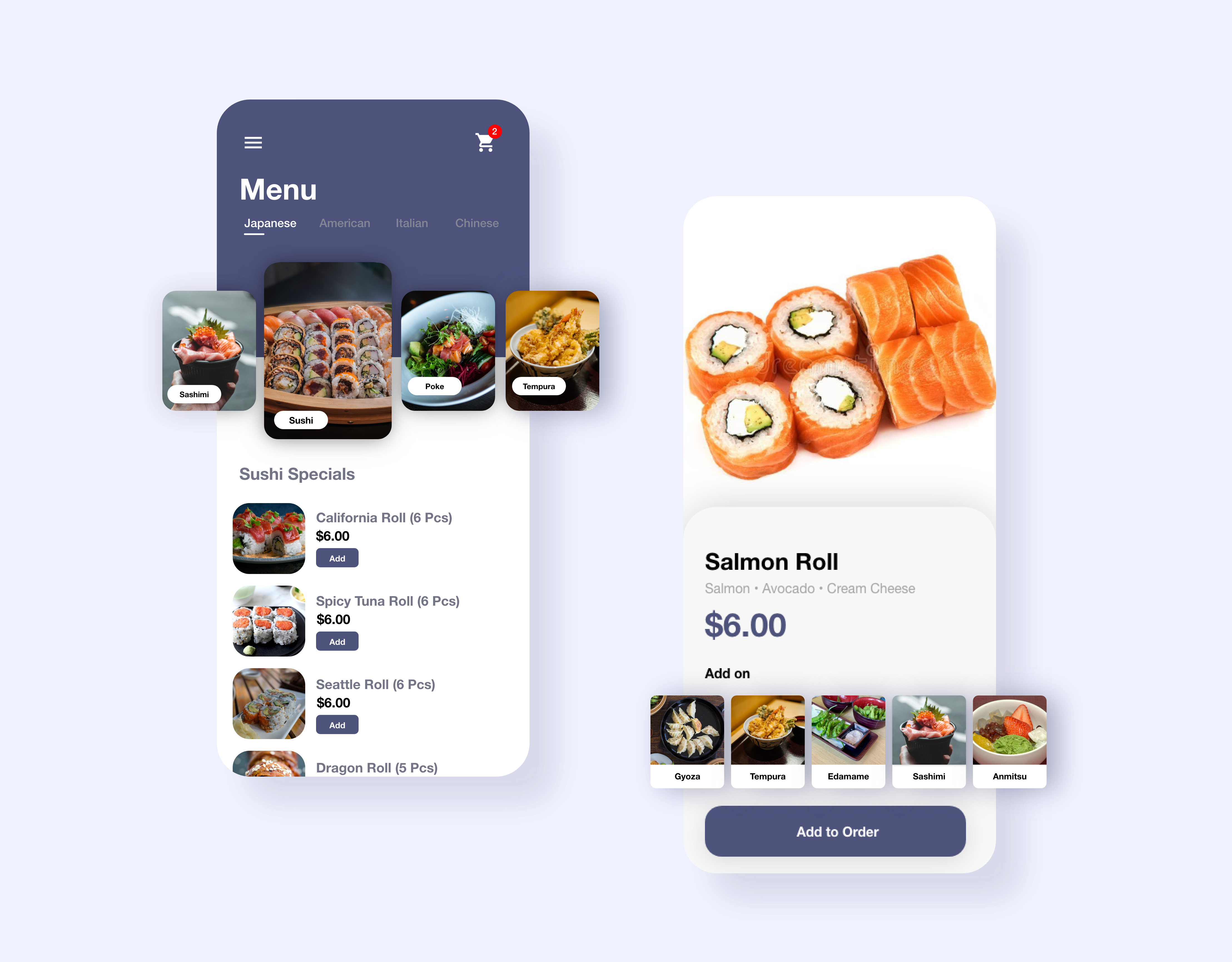 Example of Shokumotsu | Japanese Food Delivery App