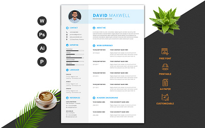 Minimal & Modern Resume Template cv design cv template word design resume resume template