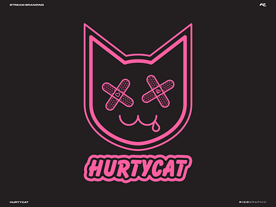 Hurtycat (2020) branding design icon illustration logo minimal streamer typography vector