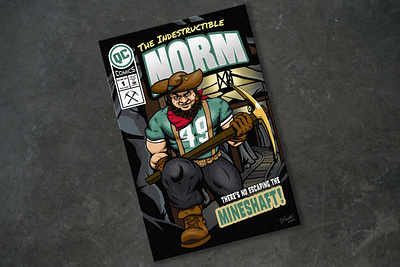 Indestructible Norm (Charlotte 49ers) Cover Poster charlotte 49ers charlotte nc college comic book comic cover comics cominc illustration illustration mascot pick axe poster design super hero