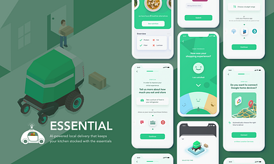 Essential ai app illustration isometric machinelearning ui ux