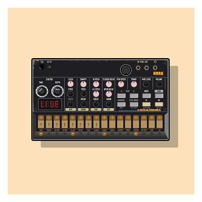 Volca Beats Pocket Synth 7daysofsynths analogue graphic design illustrator instrument korg synthesizer vector