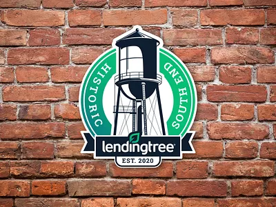 New LendingTree Headquarters Logo brand branding charlotte fintech gradient headquarter illustration lendingtree logo logo design water tower workplace