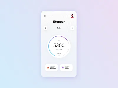 Stepper app counter fitness app stepper typography ui ux