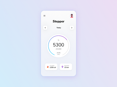 Stepper app counter fitness app stepper typography ui ux