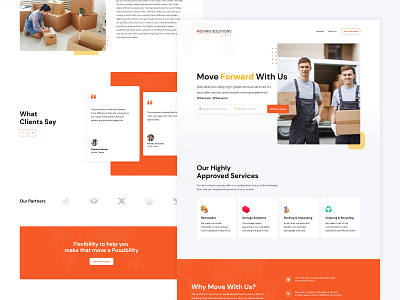 Moving Solutions Web Design landing page mover movers moving moving company moving website web web design website