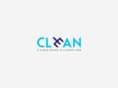 CLEAN LOGO branding clean design clean lines clean logo cleaning design flat illustrator logo typography vector