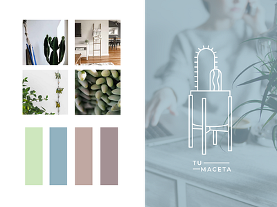 Tu Maceta Moodboard & Logo Design cactus earth green maceta minimalist nature planter potter warm tones