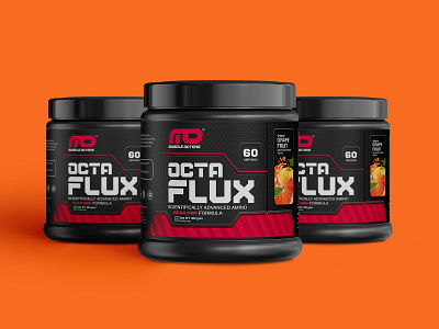 Octa Flux Package Design body building branding fitness gym health identity branding logo package design packagingdesign print design protein sports vector