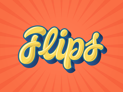 Flips branding cool design hand lettering illustration lettering logo logotype packaging script typography