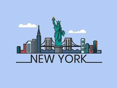 New york flat design illustrator vector