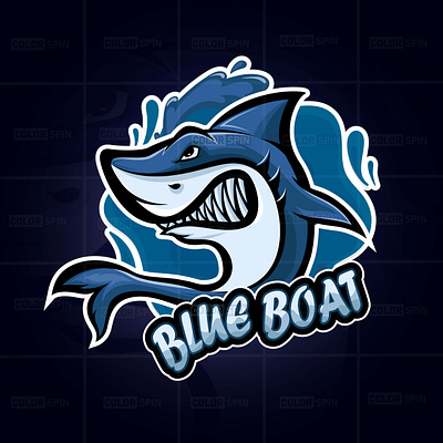 Shark Mascot Logo branding esportlogo fish logo mascot logo shark typography vector