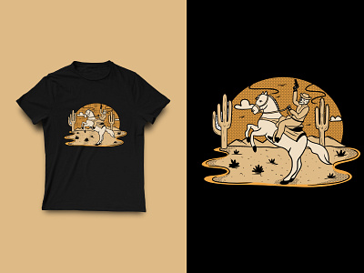 Cowboy Skull Illustration T-shirt art art design cowboy design illustration skull skull art skulls skulls tshirt