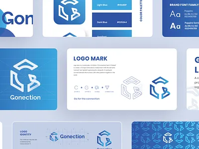 Gonection | Visual Identity Logo Design blue brand identity branding business clean connection design g letter logo global graphic idea illustration logo logo design logo idea logo identity logo mark logotype minimalist proffesional