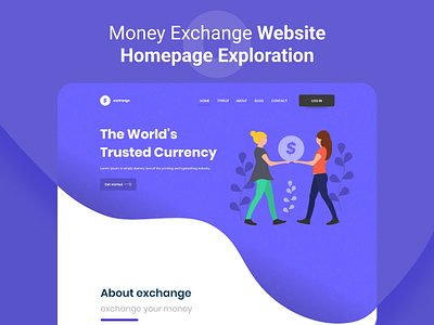 Money Exchange Website 3d animation clean color creative design graphic design logo motion graphics ui uidesign ux website