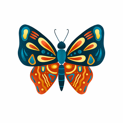 Butterfly animation art butterfly design flat illustration illustrator insect minimal nature portrait ux vector