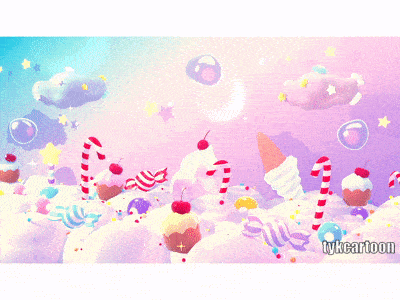 Magic Candy Land 3d candy candy cane cartoon children cupcake cute design dessert dream gif holiday ice cream kawaii magical sweet tasty toy wonderland yummy